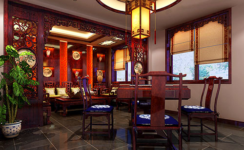 潍坊古典中式风格茶楼包间设计装修效果图